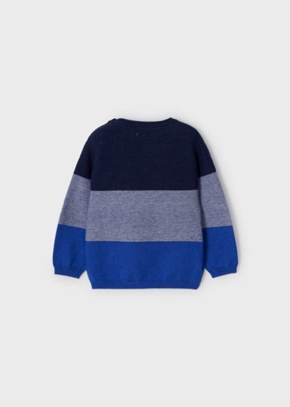 Mayoral Knitwear Blauw baby jongens (Knitwear pull blauw gestreept - 2306-077) - Victor & Camille Destelbergen