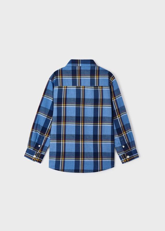 Mayoral Hemd Blauw jongens (L/s checked shirt sky - 4111-065) - Victor & Camille Destelbergen