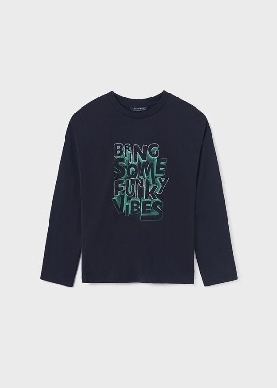 Mayoral T-shirt l/s Blauw jongens (L/s shirt funky vibes - 7061-030) - Victor & Camille Destelbergen