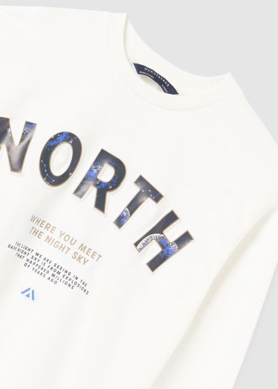 Mayoral T-shirt l/s Wit jongens (L/s shirt North cream - 7072-073) - Victor & Camille Destelbergen