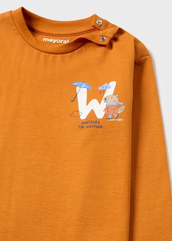 Mayoral T-shirt l/s Oranje baby jongens (L/s shirt weather yolk - 2020-095) - Victor & Camille Destelbergen