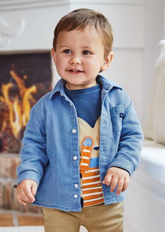 Mayoral Hemd Denim blue baby jongens (L/s soft denim shirt medium - 2179-065) - Victor & Camille Destelbergen