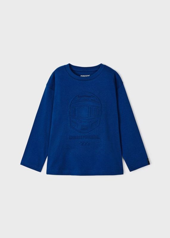 Mayoral T-shirt l/s Blauw jongens (L/s t-shirt helm klein blue - 4020-031) - Victor & Camille Destelbergen