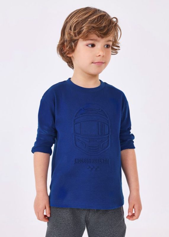 Mayoral T-shirt l/s Wit jongens (L/s t-shirt racing cars klein blue - 4017-042) - Victor & Camille Destelbergen