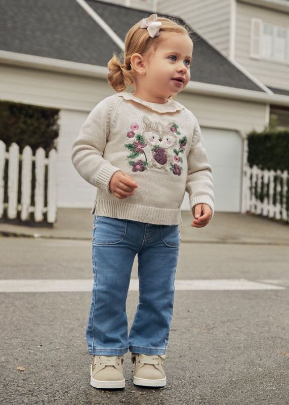 Mayoral Jeansbroek Denim blue baby meisjes (Long denim flair pants medium - 2547-034) - Victor & Camille Destelbergen