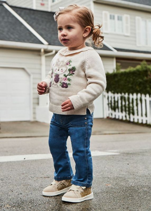 Mayoral Jeansbroek Denim blue baby meisjes (Long denim flair pants medium - 2547-034) - Victor & Camille Destelbergen