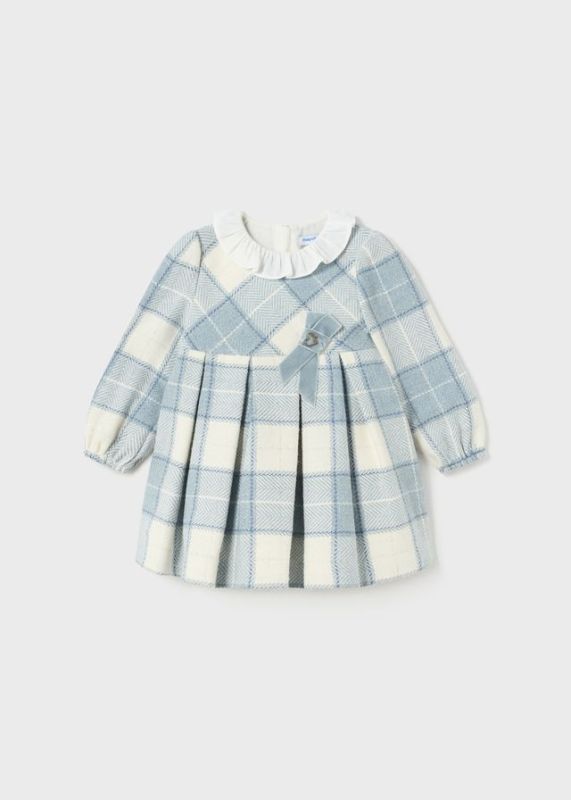 Mayoral Jurk Blauw baby meisjes (Plaid dress bluebell - 2977-065) - Victor & Camille Destelbergen