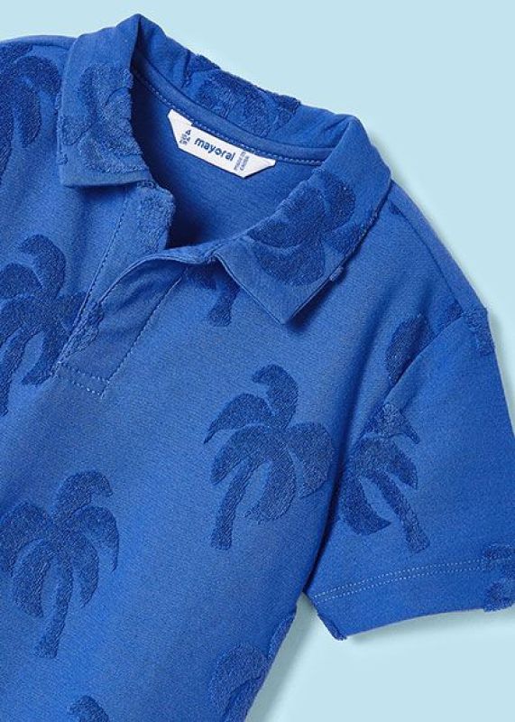 Mayoral Polo Blauw jongens (Polo s/s palm blue riviera - 3105-080) - Victor & Camille Destelbergen