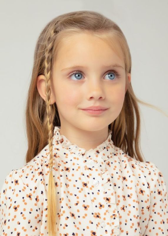 Mayoral Blouse Beige meisjes (Printed blouse chickpea - 4117-010) - Victor & Camille Destelbergen