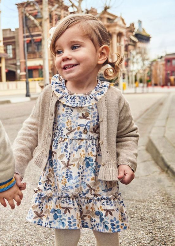 Mayoral Jurk Blauw baby meisjes (Printed dress chickp-ink - 2914-050) - Victor & Camille Destelbergen