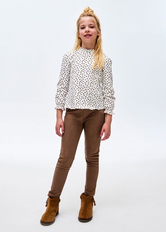 Mayoral Blouse Ecru meisjes (Printed heart l/s shirt natural - 7050-075) - Victor & Camille Destelbergen