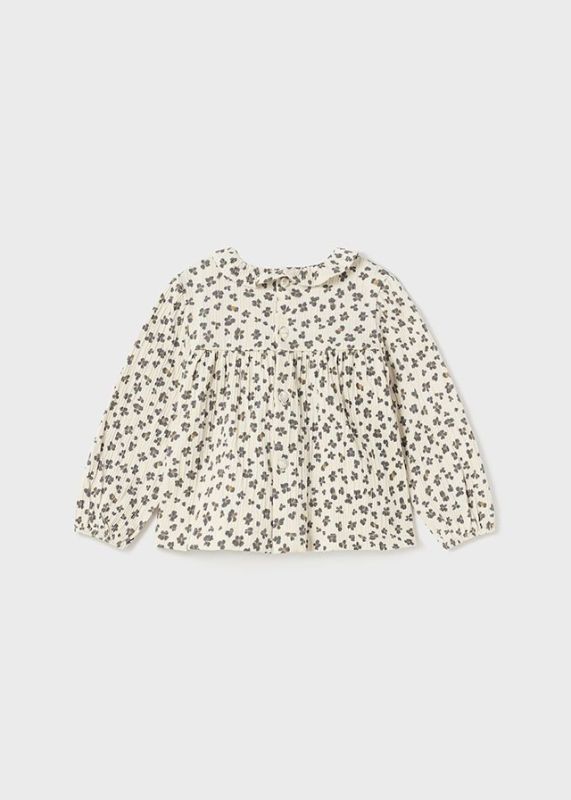 Mayoral Blouse Ecru baby meisjes (Printed knit blouse chickpea - 2167-020) - Victor & Camille Destelbergen