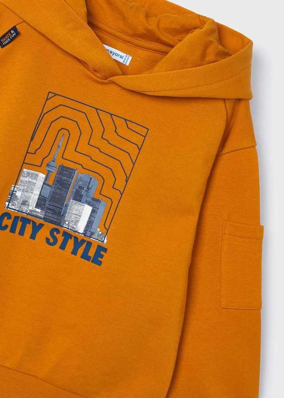 Mayoral Hoodie Oranje jongens (Pullover city style carrot - 4453-092) - Victor & Camille Destelbergen