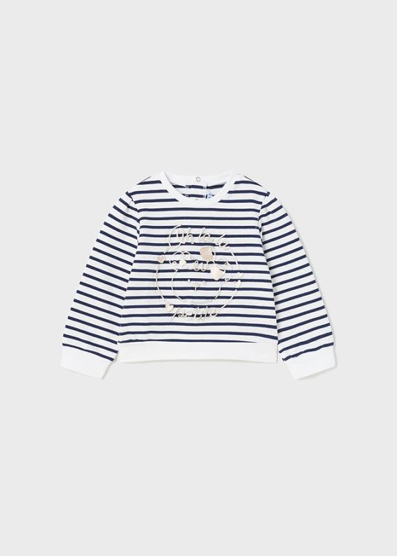 Mayoral Sweater Wit baby meisjes (Pullover white/navy - 1405-063) - Victor & Camille Destelbergen