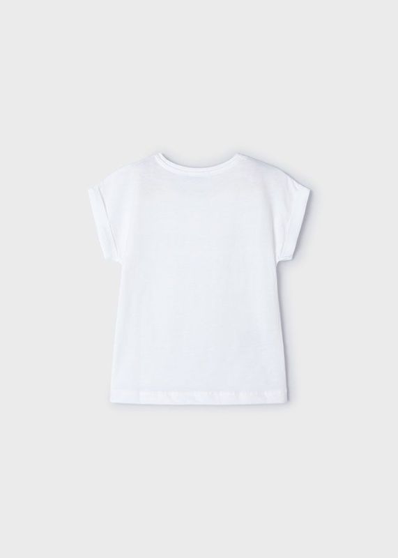 Mayoral T-shirt s/s Wit meisjes (S/s crochet t-shirt white - 3087-036) - Victor & Camille Destelbergen