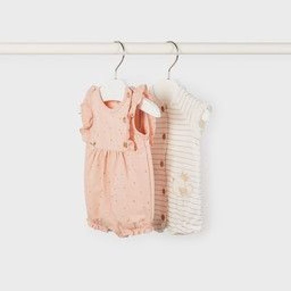 Mayoral Romper Roze baby meisjes (Set 2 rompers nude/gouden hartjes - 1609-053) - Victor & Camille Destelbergen