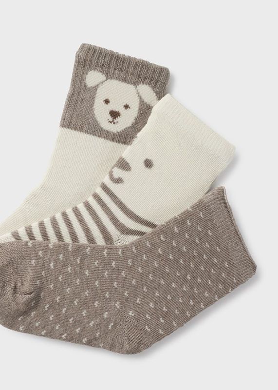 Mayoral Kousen Bruin baby jongens (Set 3 socks H. Mole - 10758-024) - Victor & Camille Destelbergen