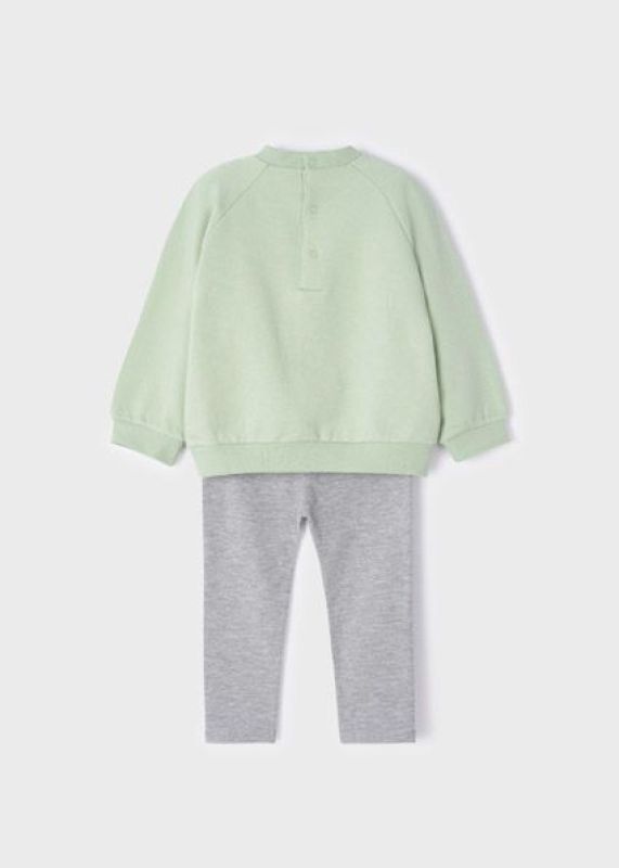 Mayoral Homewear Groen baby meisjes (Set legging + sweater mint/silver - 2726-010) - Victor & Camille Destelbergen