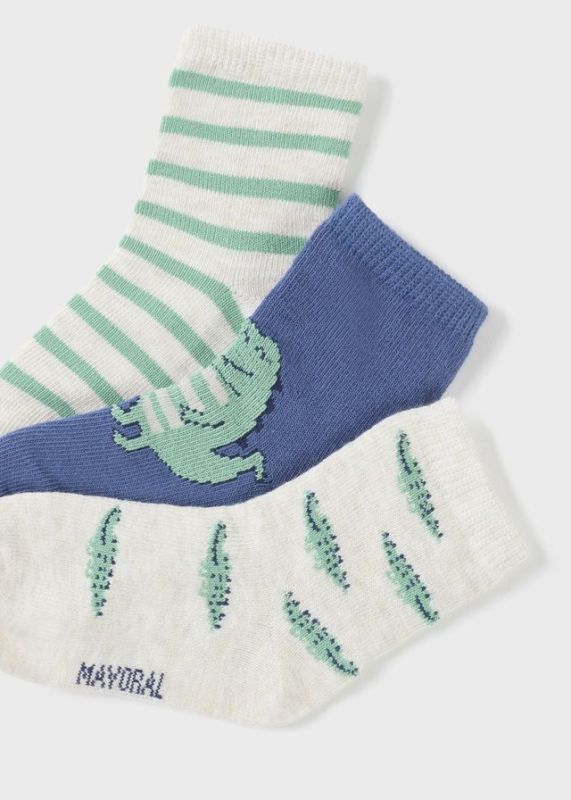 Mayoral Kousen Blauw baby jongens (Set of 3 croco socks indigo - 10652-063) - Victor & Camille Destelbergen