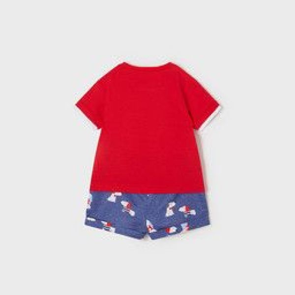 Mayoral Set T-shirt + short Blauw baby jongens (Set short + T-shirt rood/blauw/h - 1203-011) - Victor & Camille Destelbergen