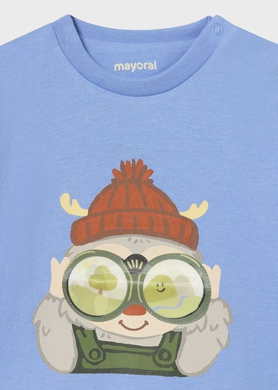 Mayoral T-shirt l/s Blauw baby jongens (Shirt l/s reindeer sky blue - 2036-082) - Victor & Camille Destelbergen