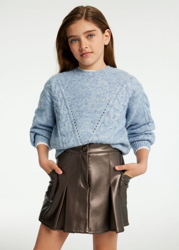 Mayoral Rok Bruin meisjes (Skirt leather look chocolate - 7972-054) - Victor & Camille Destelbergen