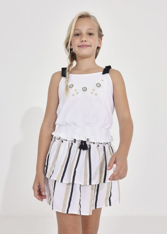 Mayoral Rok Multi meisjes (Stripe skirt black - 6902-045) - Victor & Camille Destelbergen