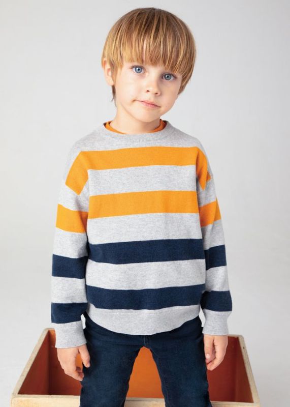 Mayoral Knitwear Multi jongens (Stripes jumper Anchor gra - 4338-011) - Victor & Camille Destelbergen