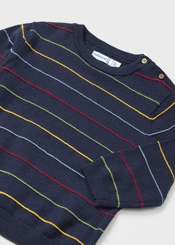 Mayoral Knitwear Blauw baby jongens (Stripes jumper blue - 2321-081) - Victor & Camille Destelbergen