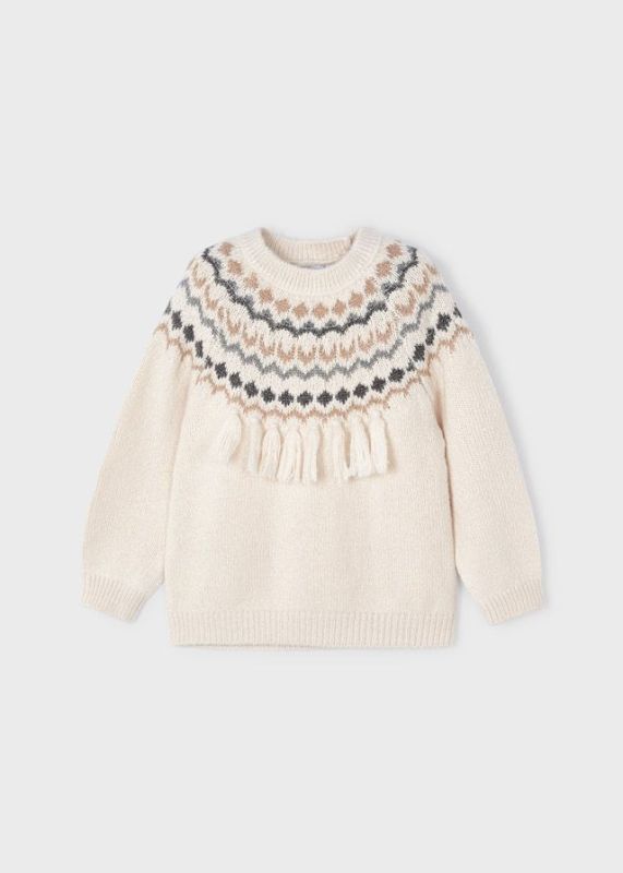 Mayoral Knitwear Ecru meisjes (Sweater Chickpea ruffle  - 4307-091) - Victor & Camille Destelbergen