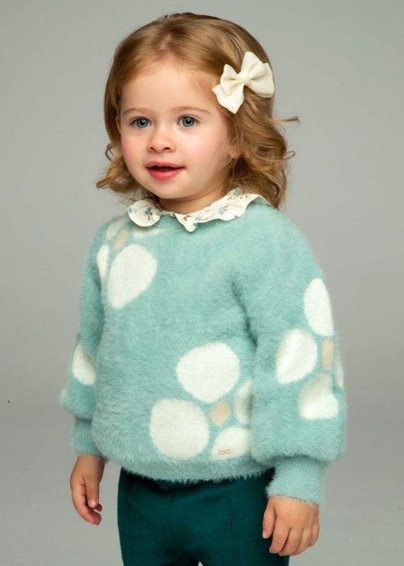 Mayoral Sweater Groen baby meisjes (Sweater flower Jade - 2321-019) - Victor & Camille Destelbergen