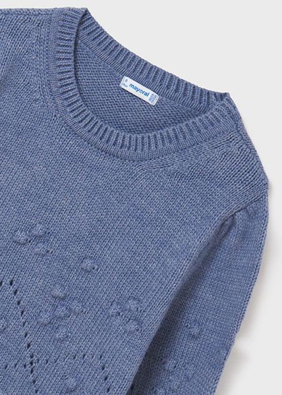 Mayoral Knitwear Blauw meisjes (Sweater knit blue - 7375-037) - Victor & Camille Destelbergen