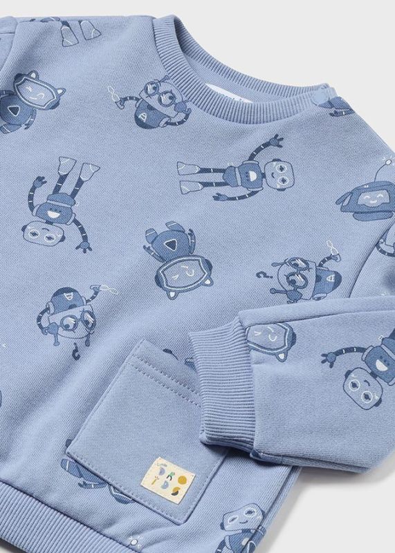 Mayoral Sweater Blauw baby jongens (Sweater  play 'space' glacial - 2462-088) - Victor & Camille Destelbergen