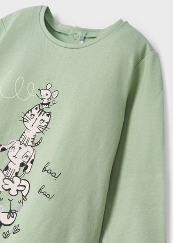 Mayoral T-shirt l/s Groen baby meisjes (T-shirt L/s Aloë - 2098-020) - Victor & Camille Destelbergen