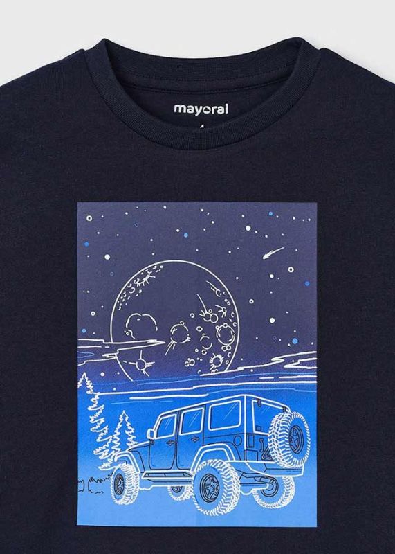 Mayoral T-shirt l/s Zwart jongens (T-shirt l/s glow in the dark blue/black - 4057-015) - Victor & Camille Destelbergen