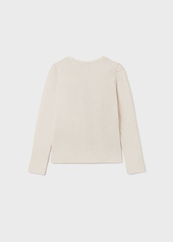 Mayoral T-shirt l/s Offwhite meisjes (T-shirt l/s mint girls - 7034-080) - Victor & Camille Destelbergen