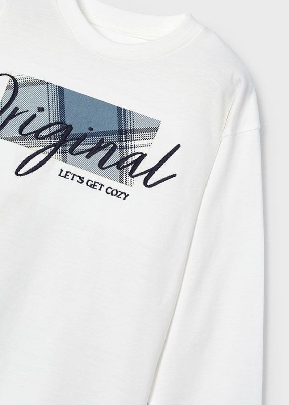 Mayoral T-shirt l/s Wit jongens (T-shirt l/s original cream - 4046-055) - Victor & Camille Destelbergen