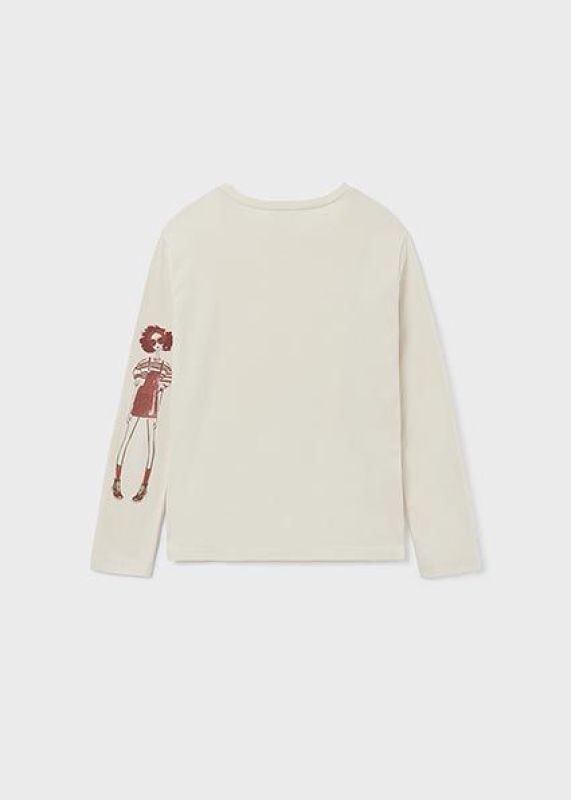 Mayoral T-shirt l/s Offwhite meisjes (T-shirt l/s rose girls - 7032-023) - Victor & Camille Destelbergen