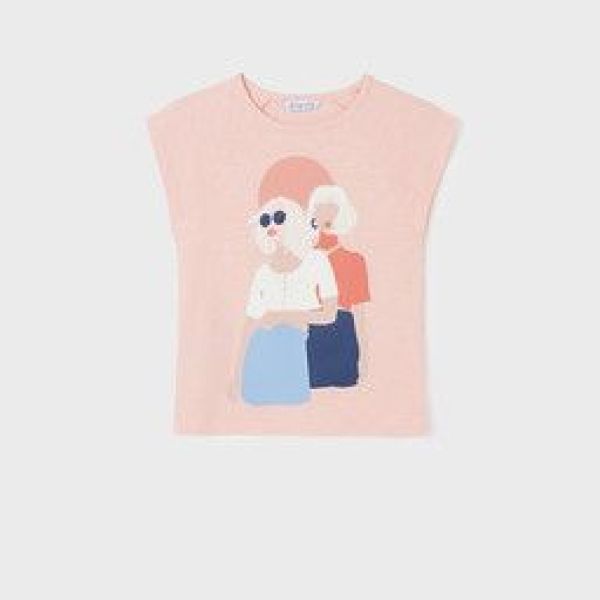 Mayoral T-shirt s/s Roze meisjes (T-shirt nude - 6030-057) - Victor & Camille Destelbergen