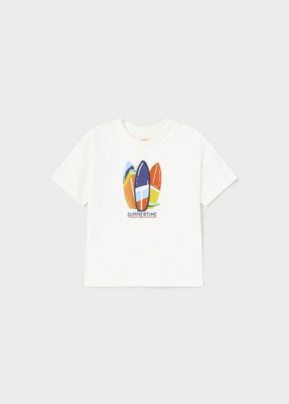 Mayoral T-shirt s/s Offwhite baby jongens (T-shirt s/s cream - 1020-015) - Victor & Camille Destelbergen