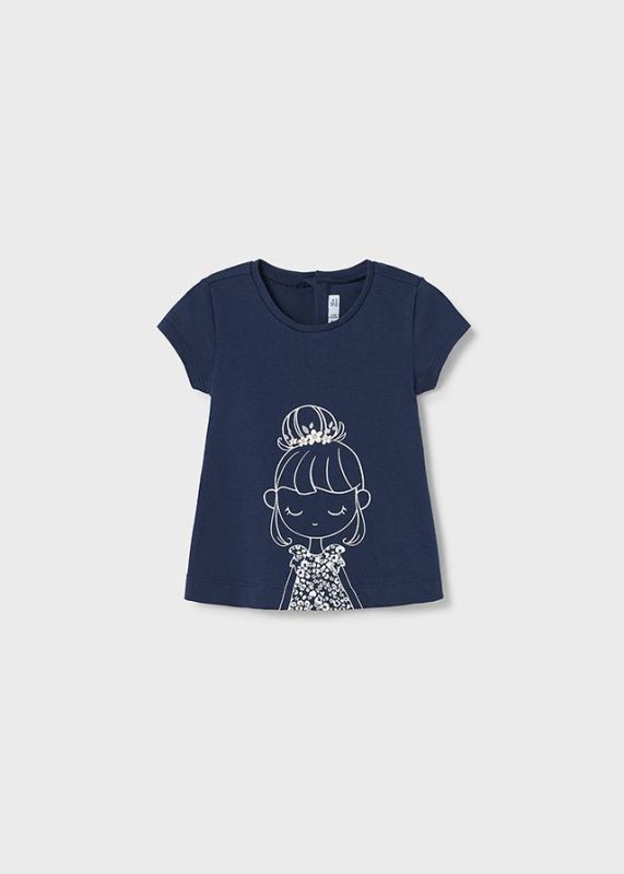 Mayoral T-shirt s/s Blauw baby meisjes (T-shirt s/s girly navy - 1013-095) - Victor & Camille Destelbergen