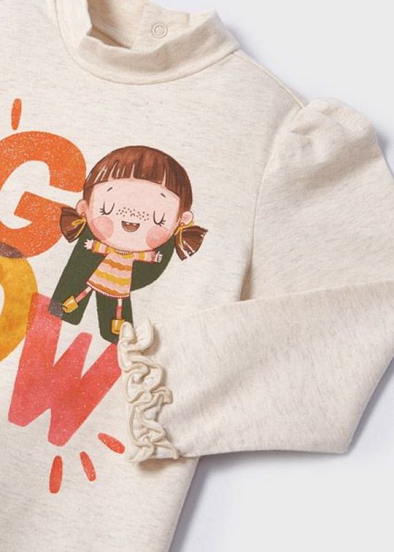 Mayoral T-shirt l/s Offwhite baby meisjes (T-shrirt mockneck l/s ecru - 2091-028) - Victor & Camille Destelbergen