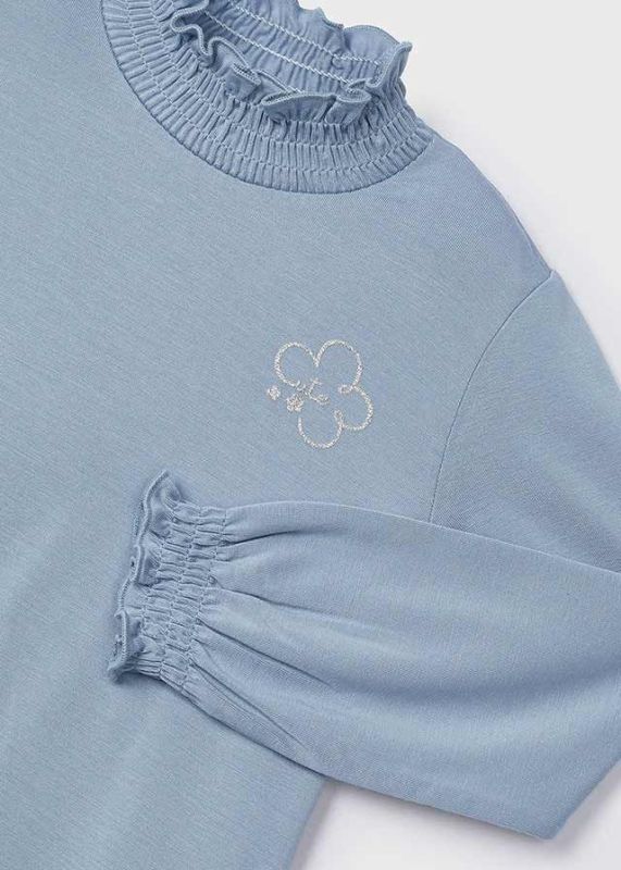 Mayoral T-shirt l/s Blauw meisjes (Viscose basic turtleneck sky blue - 145-039) - Victor & Camille Destelbergen