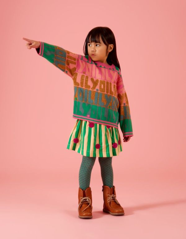 Oilily Knitwear Multi meisjes (Kloud sweater jacquard rainbow - YF24GKN204) - Victor & Camille Destelbergen