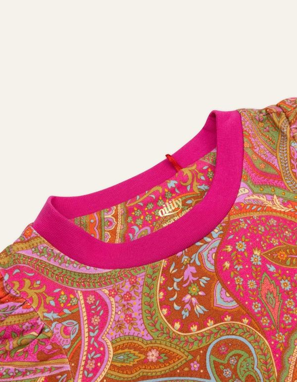 Oilily T-shirt l/s Roze meisjes (Tuin shirt 31 AOP blissfull paisley - YF23GJE214) - Victor & Camille Destelbergen