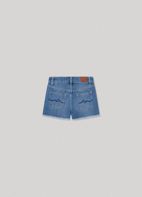 Pepe Jeans Short Denim blue meisjes (A-line short HW medium used - PG800861HR9) - Victor & Camille Destelbergen