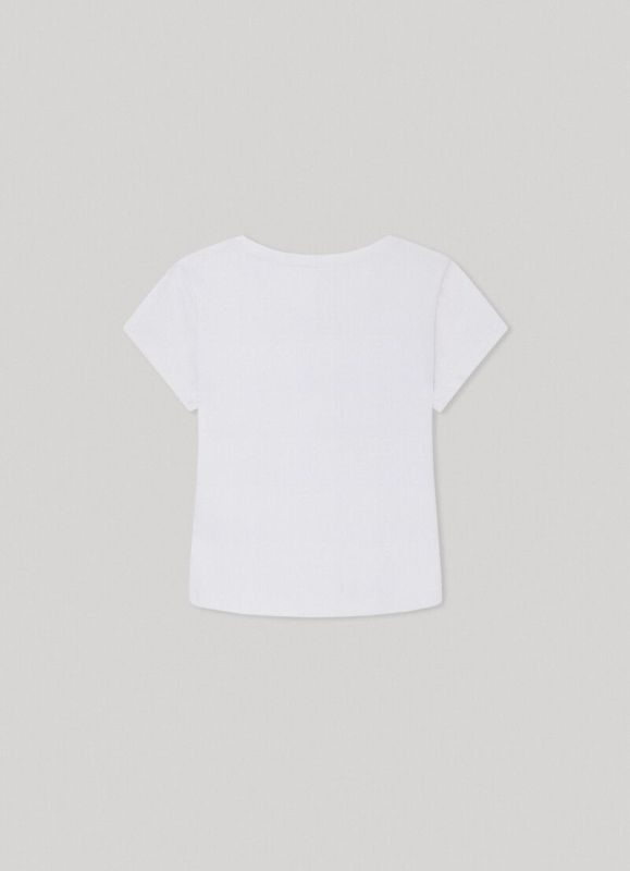 Pepe Jeans T-shirt s/s Wit meisjes (Nicolle cotton rib - PG503088) - Victor & Camille Destelbergen