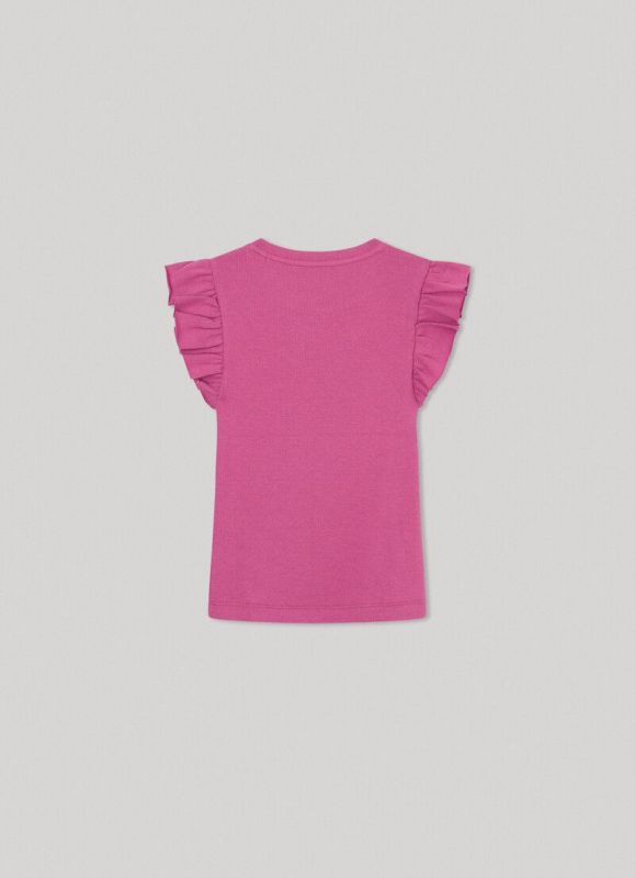 Pepe Jeans T-shirt s/s Roze meisjes (Quanise cotton rib 2x2 - PG503086) - Victor & Camille Destelbergen