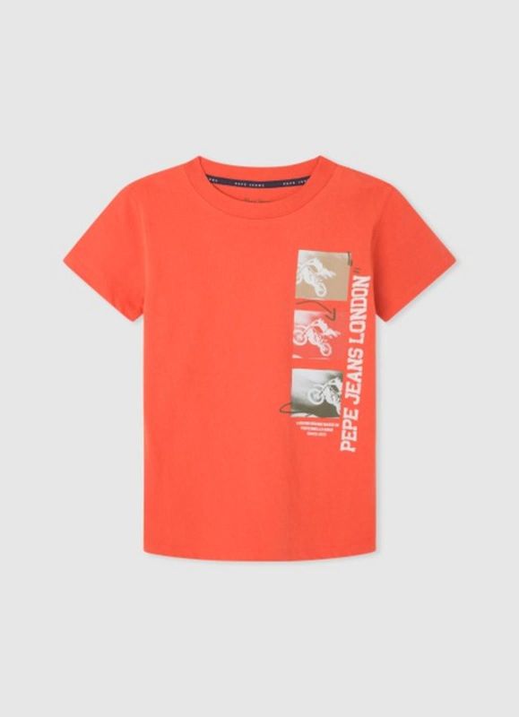 Pepe Jeans T-shirt s/s Oranje jongens (Radcliff 160 single jersey - PB503862) - Victor & Camille Destelbergen