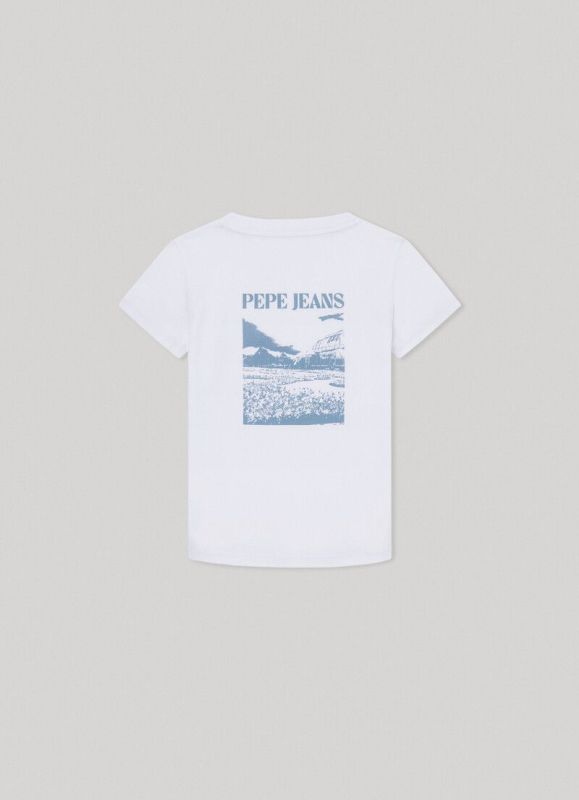 Pepe Jeans T-shirt s/s Wit jongens (Raith 160 single jersey - PB503859) - Victor & Camille Destelbergen